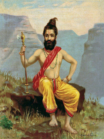 Parasurama - Raja Ravi Varma Oleograph Print Parshuram - Indian Masters Painting - Canvas Prints