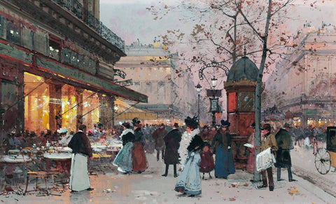 Parisian cafe (Café parisien) - Jean Béraud Painting - Framed Prints