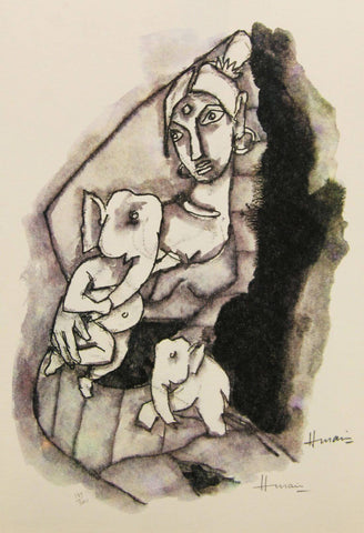 Parvati - Maqbool Fida Husain – Painting by M F Husain
