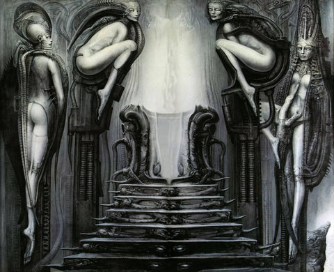 Passage Temple -  H R Giger -  Sci Fi Futuristic Bio-Mechanical Art Painting - Posters