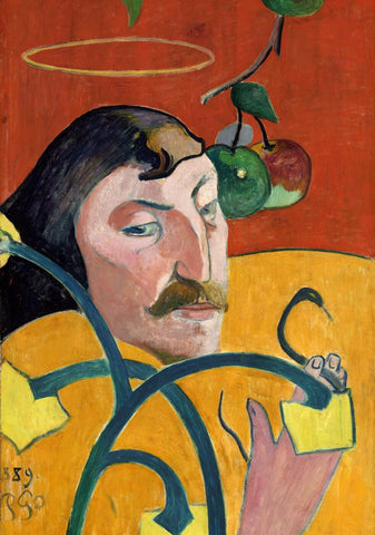 Self-Portrait with Halo and Snake by Paul Gauguin
