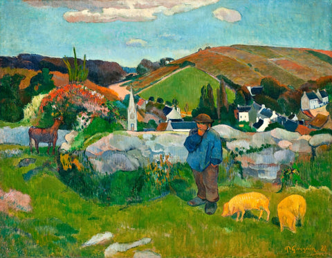 The Swineherd, Brittany by Paul Gauguin