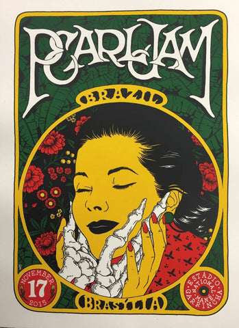 Pearl Jam - Broken Fingaz Brazil -Rock Concert Poster - Art Prints