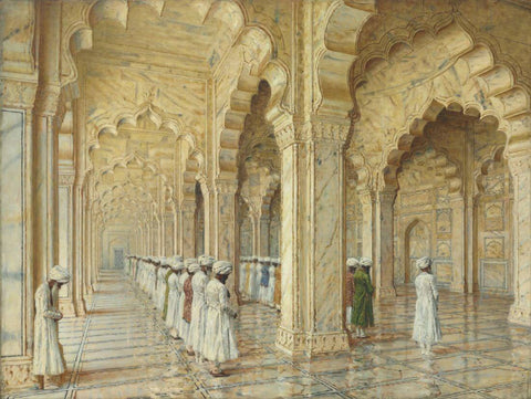 Pearl Mosque At Agra - Vasili Vasilievich Vereshchagin  Indian Vintage Orientalist Painting - Canvas Prints by Vasily Vereshchagin