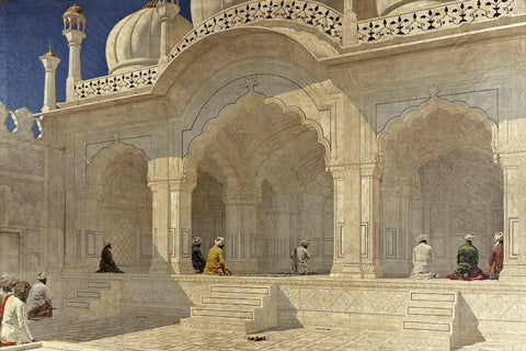 Pearl Mosque At Delhi - Vasili Vasilievich Vereshchagin -  Indian Vintage Orientalist Painting by Vasily Vereshchagin