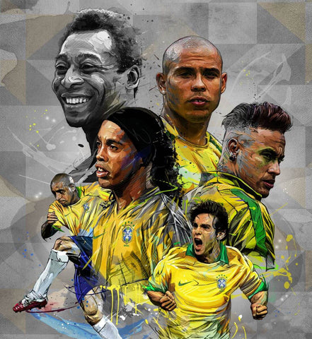 Pele - Brazil Greatest Football Players - Art Poster by Tallenge