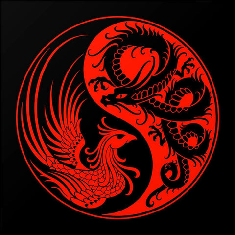 Dragon And Phoenix - Yin And Yang II - Canvas Prints by Tallenge Store