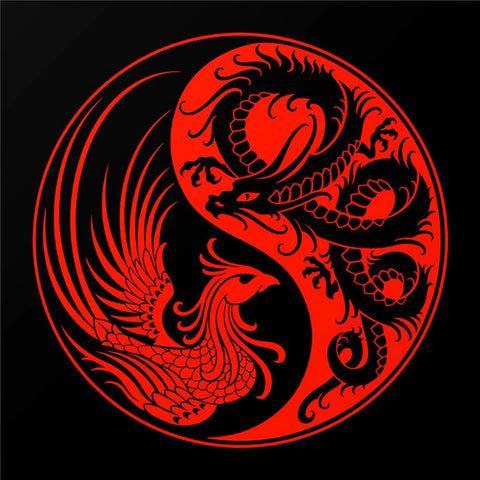 Dragon And Phoenix - Yin And Yang II by Tallenge Store