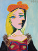 Woman With Orange Beret And Fur Collar Marie-Thérèse (Femme au béret orange et au col de fourrure)- Pablo Picasso - Framed Prints
