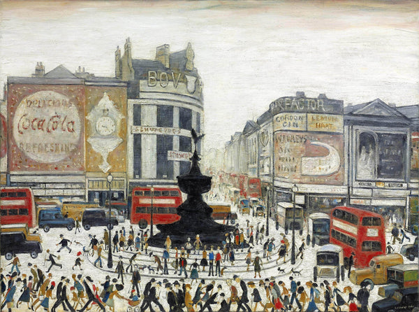Piccadilly Circus London - L S Lowry - Canvas Prints