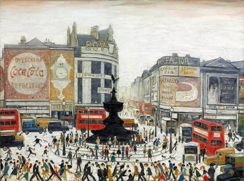 Piccadilly Circus London - L S Lowry by L S Lowry