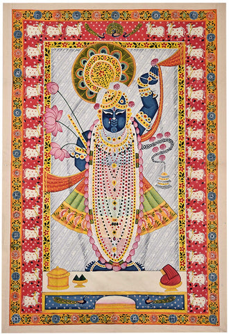 Indian Miniature Art - Pichwai Paintings - Srinathji - Framed Prints