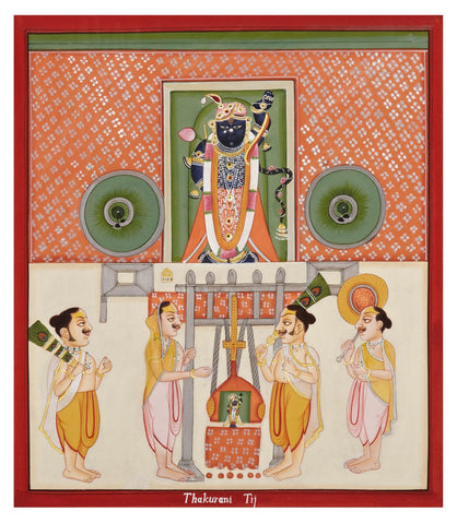 Indian Miniature Art - Pichwai Paintings - Srinathji - Canvas Prints