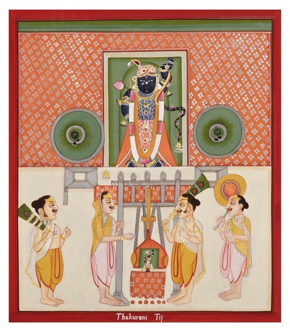 Indian Miniature Art - Pichwai Paintings - Srinathji - Large Art Prints