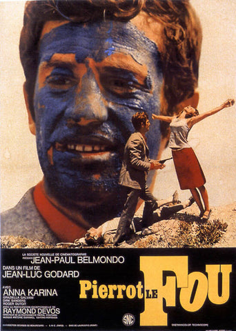 Pierrot Le Fou (1965) - Jean-Luc Godard - French New Wave Cinema Poster - Posters