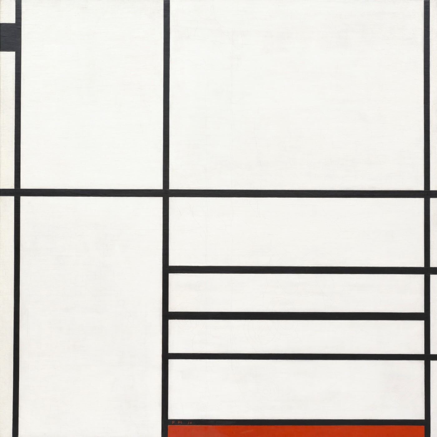 Piet Mondrian Composition in White, Black, and Red Paris 1936 - Canvas  Prints by Piet Mondrian | Buy Posters, Frames, Canvas & Digital Art Prints 
