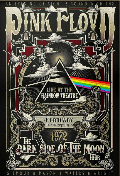 Pink Floyd - Dark Side Of The Moon Tour 1972 - Rainbow Theater Concert Poster - Posters