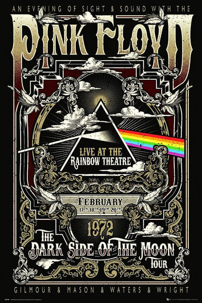 Pink Floyd - Dark Side Of the Moon 1972 Concert at the Rainbow Theatre - Live Concert Poster - Canvas Prints