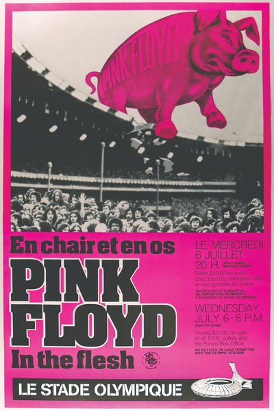 Pink Floyd - In The Flesh Tour - Retro Vintage Music Concert Poster - Canvas Prints