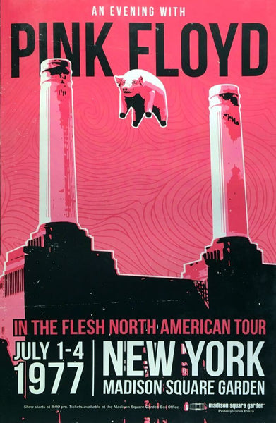 Pink Floyd - In The Flesh Tour 1977 - Madison Square Garden NY - Vintage Music Concert Poster - Art Prints
