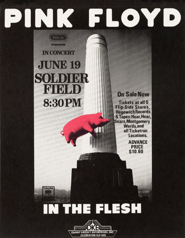 Pink Floyd - In The Flesh Tour 1977 - Vintage Concert Poster - Rock Memorabilia Music Poster - Posters