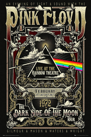 Pink Floyd - Dark Side Of the Moon 1972 Concert at the Rainbow Theatre - Live Concert Poster by William