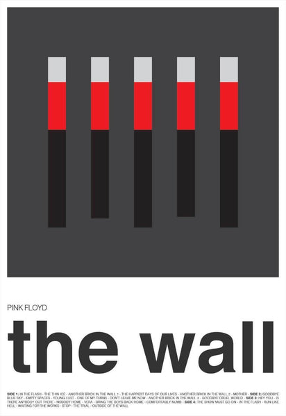 Pink Floyd - The Wall - Classic Rock Minimalist Music Poster - Framed Prints