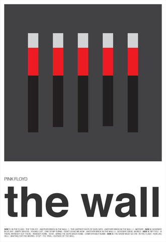 Pink Floyd - The Wall - Classic Rock Minimalist Music Poster - Art Prints by Kenneth