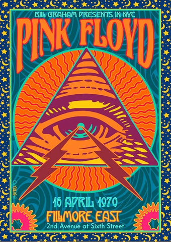 Pink Floyd Live at Fillmore East 1970 - Music Concert Poster - Tallenge Classic Rock Music Collection - Framed Prints by Kenneth