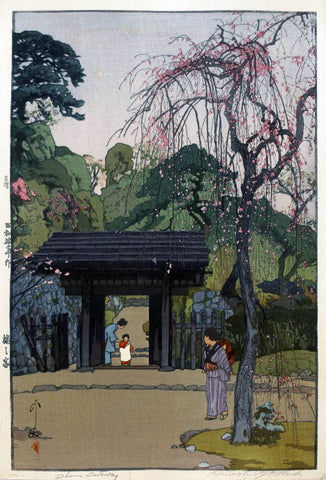 Plum Gateway - Yoshida Hiroshi - Ukiyo-e Woodblock Japanese Art Print - Canvas Prints