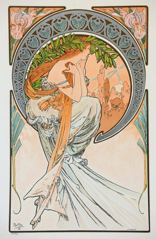 Poetry - Alphonse Mucha - Art Nouveau Print - Posters by Alphonse Mucha