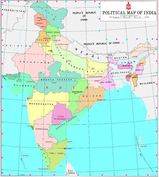 Political Map Of India - States And Capitals - Posters