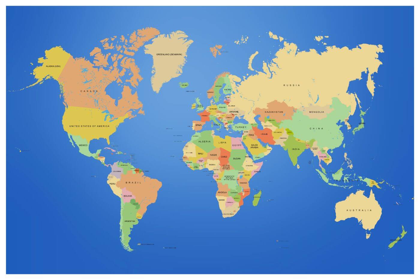 world political map countries