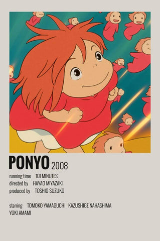 Ponyo - Studio Ghibli - Japanaese Animated Movie Minimalist Poster - Framed Prints