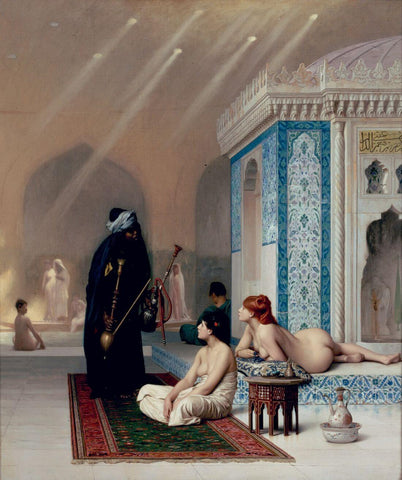 Pool In The Harem - Jean-Leon Gerome - Orientalism Art Painting by Jean Leon Gerome