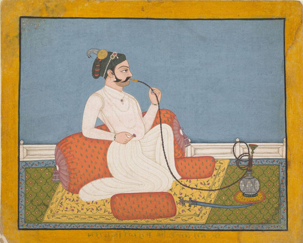 Portrait Of Thakur Utham Ram - Ca. 1760- Vintage Indian Miniature Art Painting - Framed Prints