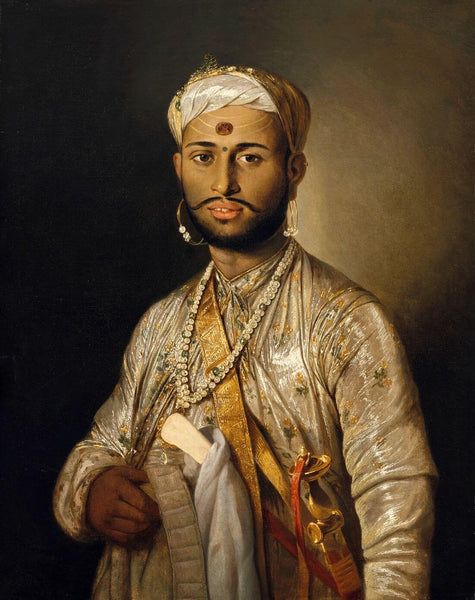 Portrait Of The Son Of Shuja-Ud-Daula  Nawab Of Oudh - Tilly Kettle - Indian Royalty Painting - Art Prints