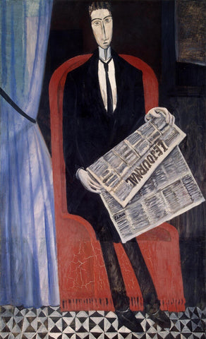 Portrait Of A Man With A Newspaper (Chevalier X) - Large Art Prints