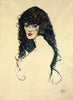 Egon Schiele - Portrait Einer Frau Mit Dem Schwarzen Haar (Portrait Of A Woman With Black Hair) - Framed Prints