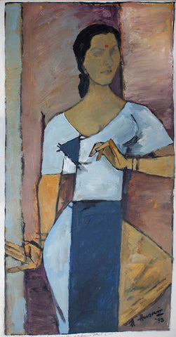 Portrait of Indrani - Posters by M F Husain