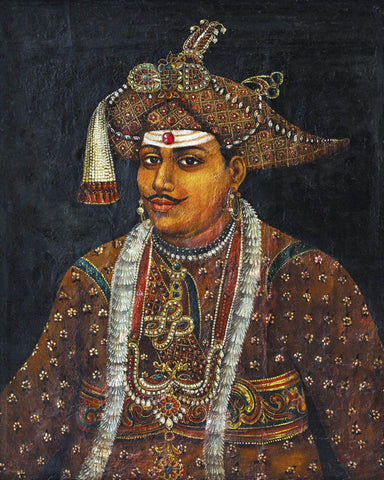 Portrait of Maharaja Serfoji II of Tanjore - Raja Ravi Varma Painting - Vintage Indian Art - Framed Prints by Raja Ravi Varma