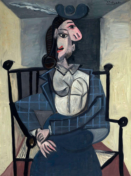 Portrait of Dora Maar - Wartime (Femme Dans un Fauteuil 1941)  – Pablo Picasso Painting - Canvas Prints