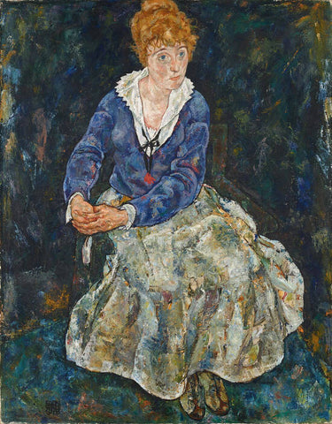 Portrait of Edith Schiele - Egon Schiele - Canvas Prints