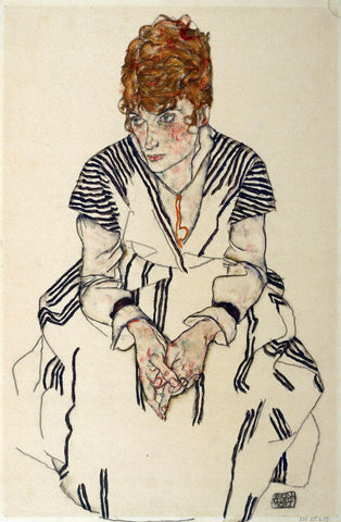 Portrait of the Artists Sister-in-Law, Adele Harms - Egon Schiele - Expressionist by Egon Schiele