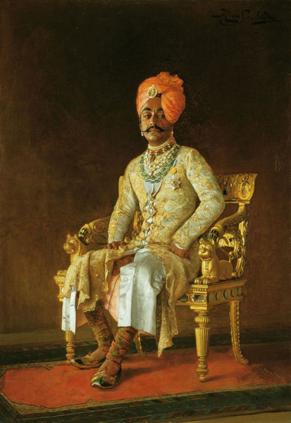 Pratap Singh Maharaja of Idar - Rudolf Swoboda - Indian Royalty Art Painting - Posters