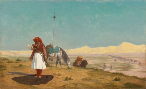 Prayer In The Desert - Jean-Leon Gerome - Orientalist Art Painting by Jean Leon Gerome