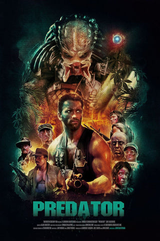 Predator - Arnold Schwarzenegger - Hollywood Sci Fi Action Movie Art Poster - Art Prints by Tim