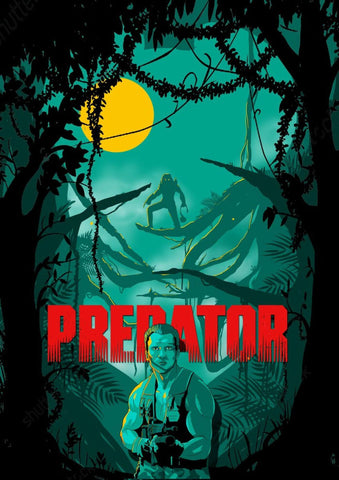 Predator - Arnold Schwarzenegger - Hollywood Sci Fi Action Movie Fan Art Poster - Posters by Tim