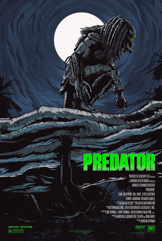 Predator - Arnold Schwarzenegger - Hollywood Sci Fi Action Movie Fan Poster by Tim