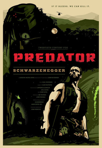 Predator - Arnold Schwarzenegger - Hollywood Sci Fi Action Movie Poster - Large Art Prints by Tim
